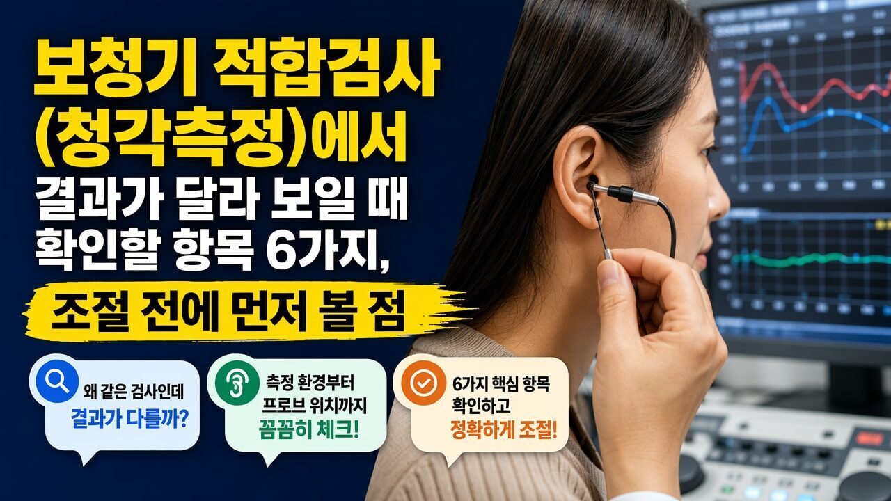 보청기 적합검사(청각측정)에서 결과가 달라 보일 때 확인할 항목 6가지, 조절 전에 먼저 볼 점