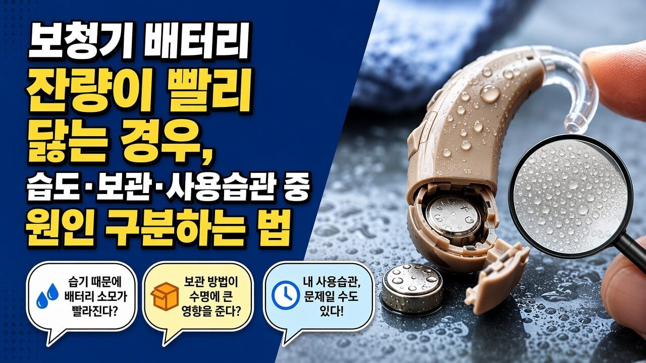 보청기 배터리 잔량이 빨리 닳는 경우, 습도·보관·사용습관 중 원인 구분하는 법