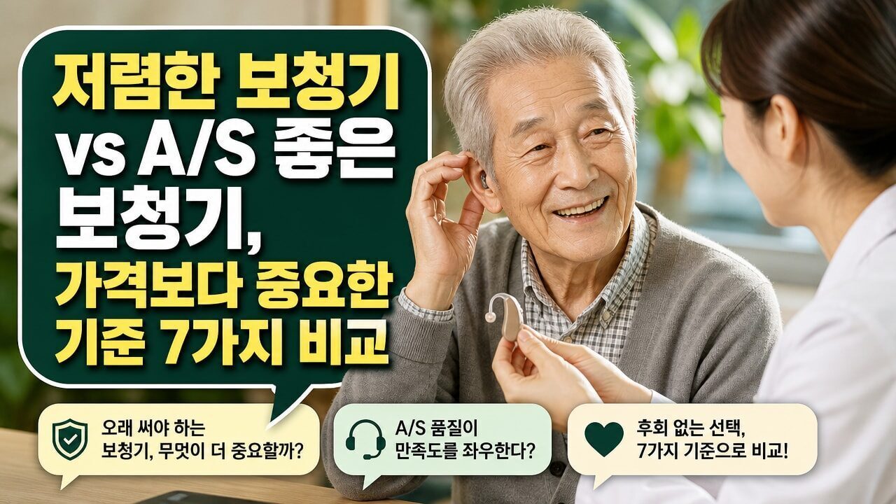 저렴한 보청기 vs A/S 좋은 보청기, 가격보다 중요한 기준 7가지 비교