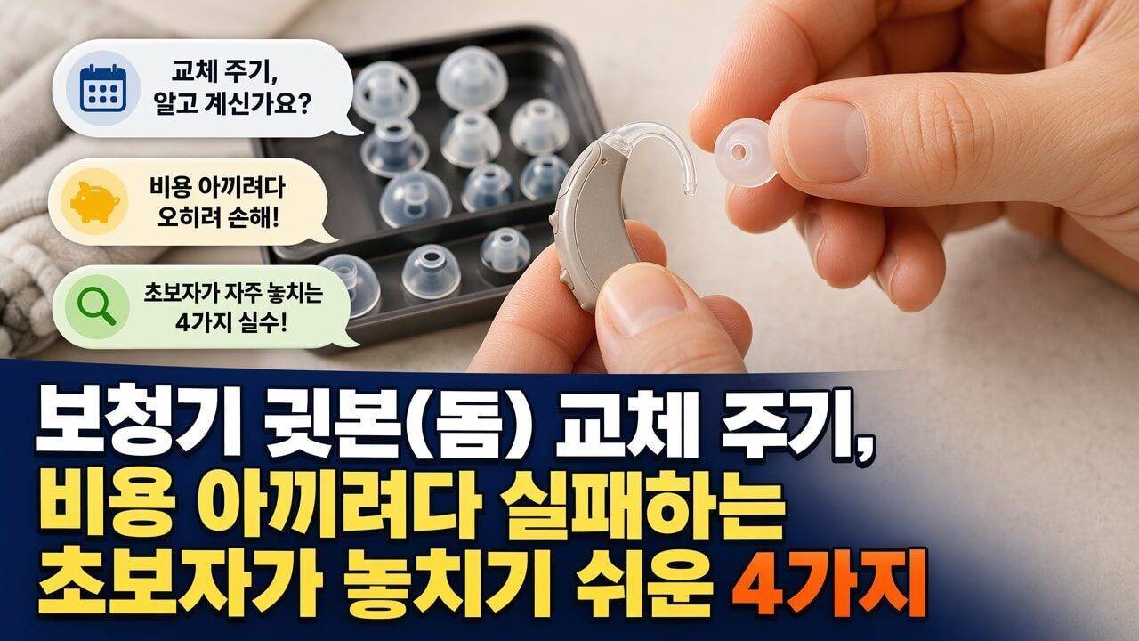 보청기 귓본(돔) 교체 주기, 비용 아끼려다 실패하는 초보자가 놓치기 쉬운 4가지