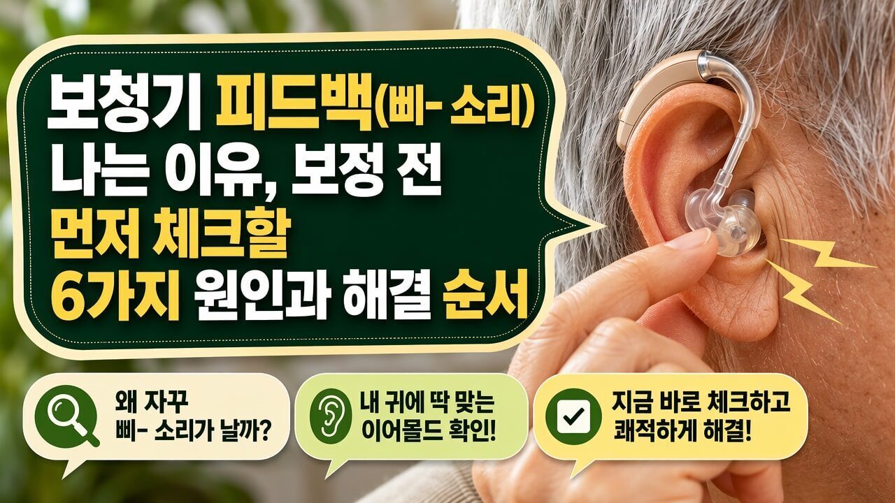 보청기 피드백(삐- 소리) 나는 이유, 보정 전 먼저 체크할 6가지 원인과 해결 순서