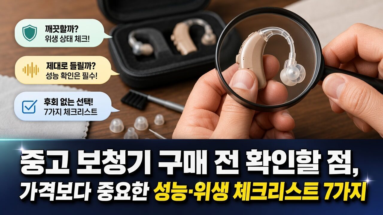 중고 보청기 구매 전 확인할 점, 가격보다 중요한 성능·위생 체크리스트 7가지