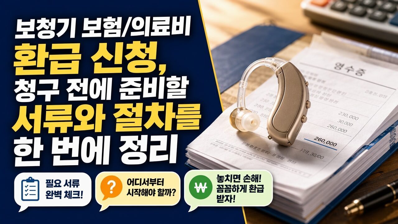 보청기 보험/의료비 환급 신청, 청구 전에 준비할 서류와 절차를 한 번에 정리
