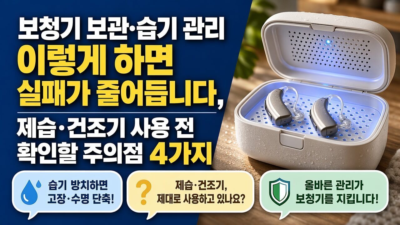 보청기 보관·습기 관리 이렇게 하면 실패가 줄어듭니다, 제습·건조기 사용 전 확인할 주의점 4가지
