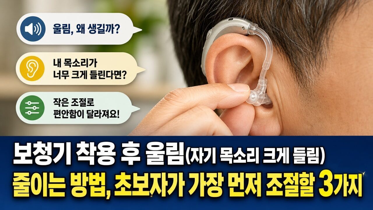보청기 착용 후 울림(자기 목소리 크게 들림) 줄이는 방법, 초보자가 가장 먼저 조절할 3가지