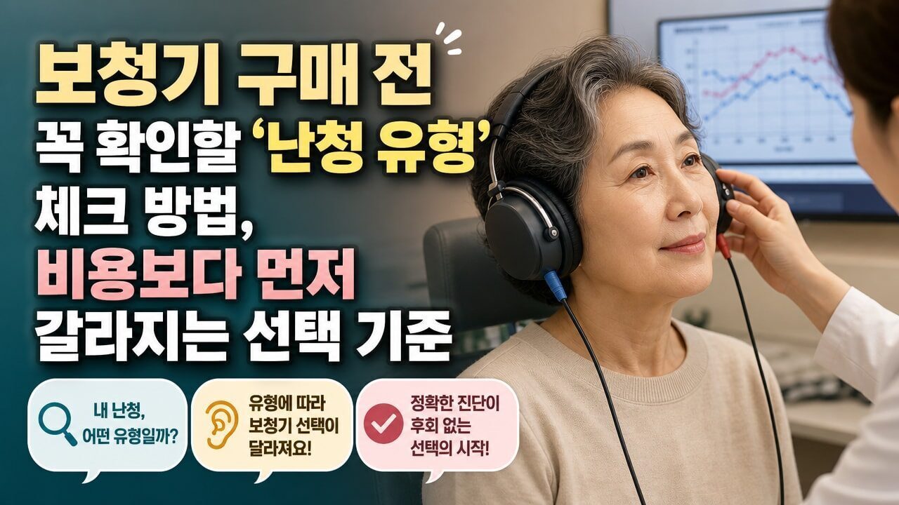 보청기 구매 전 꼭 확인할 ‘난청 유형’ 체크 방법, 비용보다 먼저 갈라지는 선택 기준