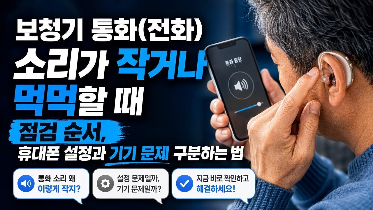 보청기 통화(전화) 소리가 작거나 먹먹할 때 점검 순서, 휴대폰 설정과 기기 문제 구분하는 법