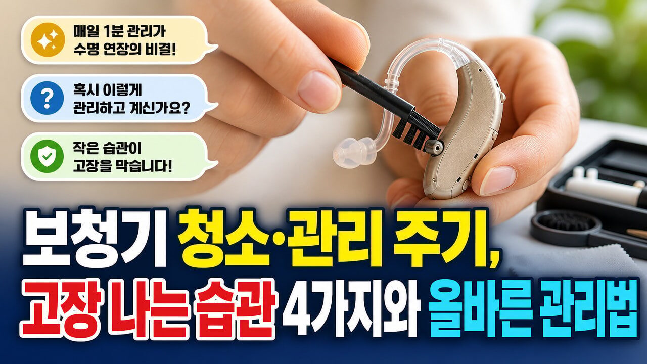 보청기 청소·관리 주기, 고장 나는 습관 4가지와 올바른 관리법