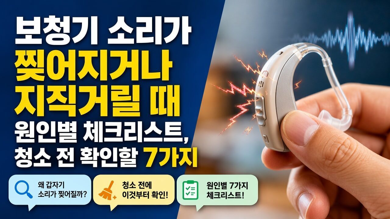 보청기 소리가 찢어지거나 지직거릴 때 원인별 체크리스트, 청소 전 확인할 7가지