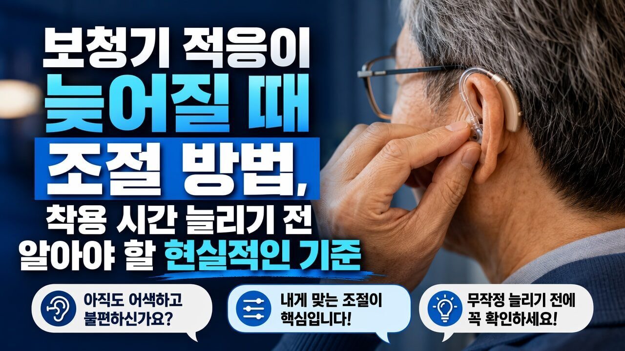 보청기 적응이 늦어질 때 조절 방법, 착용 시간 늘리기 전 알아야 할 현실적인 기준