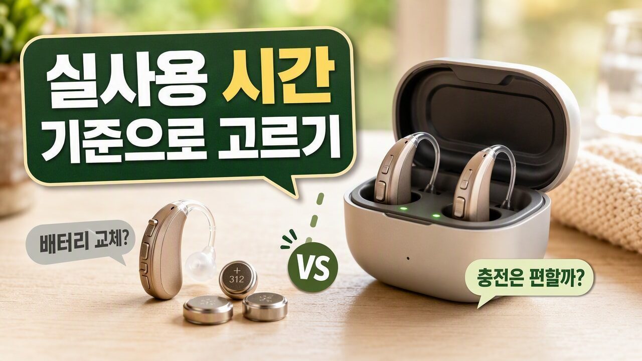 보청기 배터리 vs 충전식 차이, ‘실사용 시간’ 기준으로 무엇을 선택해야 오래 쓸까?