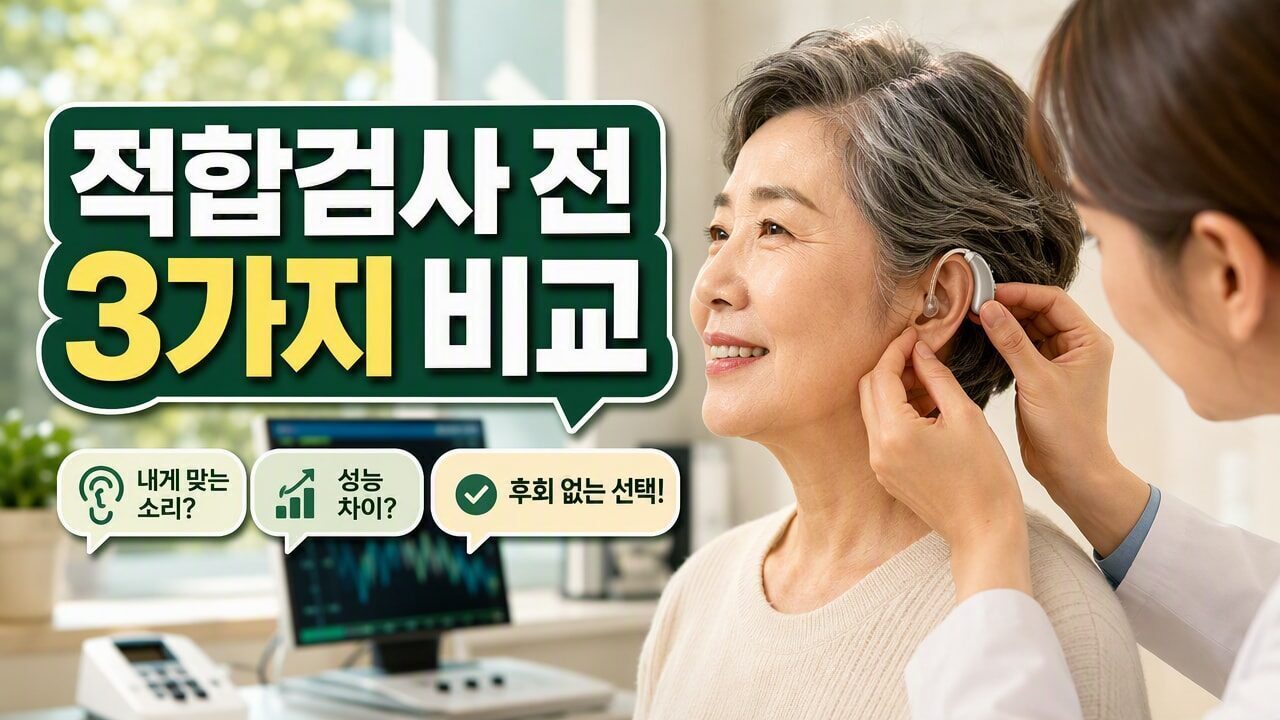 보청기 적합검사에서 소리가 안 맞는 것 같을 때, 조절 전에 확인할 3가지 비교 기준