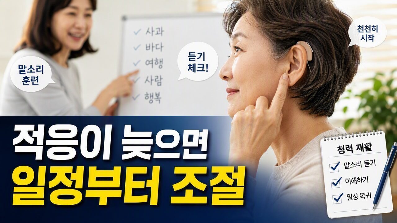보청기 재활(청능훈련) 언제 시작해야 할까? 적응이 늦는 사람의 일정표와 홈 연습 기준