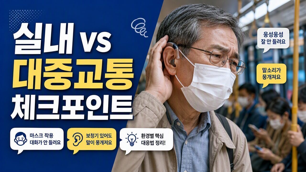 보청기 마스크 착용 후 말소리가 유독 답답할 때, 환경별(실내·대중교통)로 달라지는 원인
